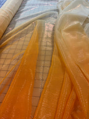 Poly Chiffon Ombre Metallic - 56-inches Wide Pale Yellow to Orange New!