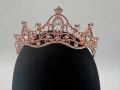 Tiara - Crystal and Rose Gold with Matching Bobby Pins New!
