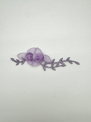 Flowers - Organza Lavender Iron-On Flowers with Vine 7-in