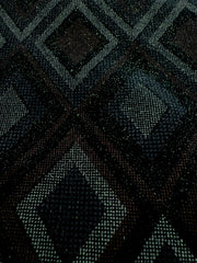 Grab Bag- Diamond Pattern Stretch Velvet - 60-inches Wide Black Brown with Sparkles - 1 YD