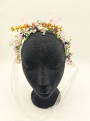 Flowers - Wreath Pink Purple and Green with Butterflies and Flowers New!