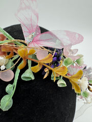 Flowers - Wreath Pink Purple and Green with Butterflies and Flowers New!