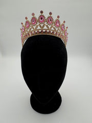 Tiara - Elegant Queen's Design Pink with Crystal and Gold
