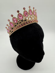 Tiara - Elegant Queen's Design Pink with Crystal and Gold