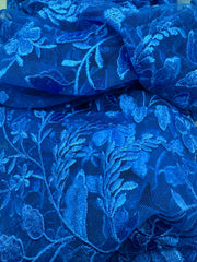 Grab Bag - Fancy Lace - 54-inches Wide Embroidered Royal Blue