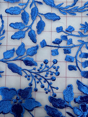 Grab Bag - Fancy Lace - 54-inches Wide Embroidered Royal Blue
