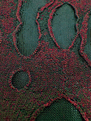 Grab Bag - Distressed/Ripped Effect 60-inch Wide Lycra Deep Red and Black 1 5/8YD Pieces
