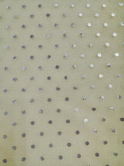 Polyester Mesh Foil Tulle - 58/60-inches Wide Ivory with Gold