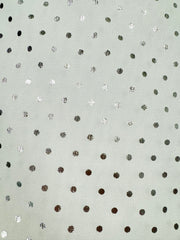Polyester Mesh Foil Tulle- 58/60-inches Wide White and Silver