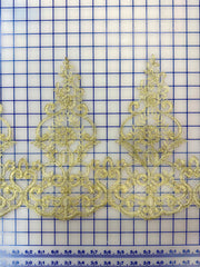 Metallic Trim - Delicate Gold Metallic Corded Lace Per Yard