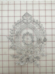 Appliques - Silver Metallic Corded Lace Appliques