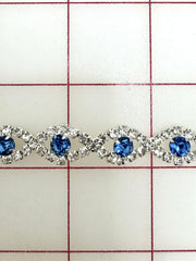 Decorative Gems - Beautiful Light Sapphire and Crystal Sew-On Czech Rhinestone Chain Only One Yard Left!