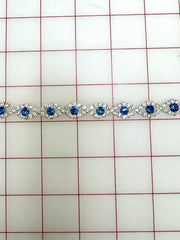 Decorative Gems - Beautiful Light Sapphire and Crystal Sew-On Czech Rhinestone Chain Only One Yard Left!