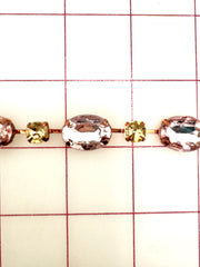 Decorative Gems - Beautiful Crystal Lt Rose and Lt Colorado Topaz Sew-On Czech Rhinestone Chain Only One Yard Left!