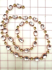 Decorative Gems - Beautiful Crystal Lt Rose and Lt Colorado Topaz Sew-On Czech Rhinestone Chain Only One Yard Left!