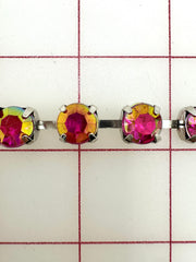Decorative Gems - Beautiful AB Fuchsia Sew-On Czech Rhinestone Chain Only One Yard Left!