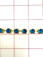 Decorative Gems - Beautiful Blue Zircon Sew-On Czech Rhinestone Chain Only One Yard Left!