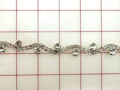 Decorative Gems - Beautiful Crystal Sew-On Rhinestones in Silver Chain Only One Yard Left!