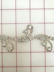 Decorative Gems - Beautiful Crystal Swirl Design Sew-On Czech Rhinestones in Silver Chain Only One Yard Left!