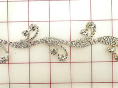 Decorative Gems - Beautiful Crystal Swirl Design Sew-On Czech Rhinestones in Silver Chain Only One Yard Left!