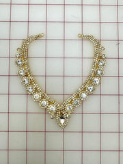 Decorative Gems - Beautiful Crystal Rhinestone Neckline Design in Gold Chain Only 2 Left!