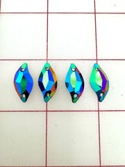 Decorative Gems - Curvy-Shaped Sew-On Acrylic Multi-Color Small 4PK