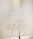 Ready-To-Wear Peasant-Style Over-Skirt White with Lilac and Pink Flowers