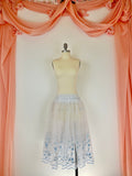 Ready-To-Wear Peasant-Style Over-Skirt White with Blue Flowers