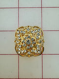 Decorative Gems - Rhinestone Brooch/Tiara Embellishments Crystal and Gold - 1.25-inch