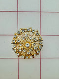 Decorative Gems - Rhinestone Brooch/Tiara Embellishments Crystal and Gold - 1.25-inch