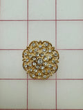 Decorative Gems - Rhinestone Brooch/Tiara Embellishments Crystal and Gold - 1.25-inch