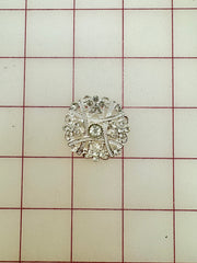Decorative Gems - Rhinestone Brooch/Tiara Embellishments Crystal and Silver - 1.25-inch