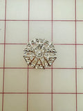 Decorative Gems - Rhinestone Brooch/Tiara Embellishments Crystal and Silver - 1.25-inch