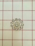 Decorative Gems - Rhinestone Brooch/Tiara Embellishments Crystal and Silver - 1.25-inch