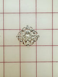 Decorative Gems - Rhinestone Brooch/Tiara Embellishments Crystal and Silver - 1.25-inch