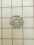 Decorative Gems - Rhinestone Brooch/Tiara Embellishments Crystal and Silver - 1.25-inch