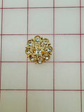 Decorative Gems - Rhinestone Brooch/Tiara Embellishments Crystal and Gold - .75-1-inch