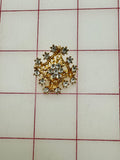 Decorative Gems - Rhinestone Brooch/Tiara Embellishments Crystal and Gold - .75-1-inch