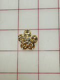 Decorative Gems - Rhinestone Brooch/Tiara Embellishments Crystal and Gold - .75-1-inch