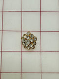 Decorative Gems - Rhinestone Brooch/Tiara Embellishments Crystal and Gold - .75-1-inch