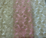 Fancy Lace - Metallic Gold Cord Design on beige 58-inches Wide