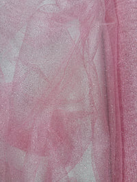 Tiny-Dot Glitter Tulle - 58-inches Wide Pink