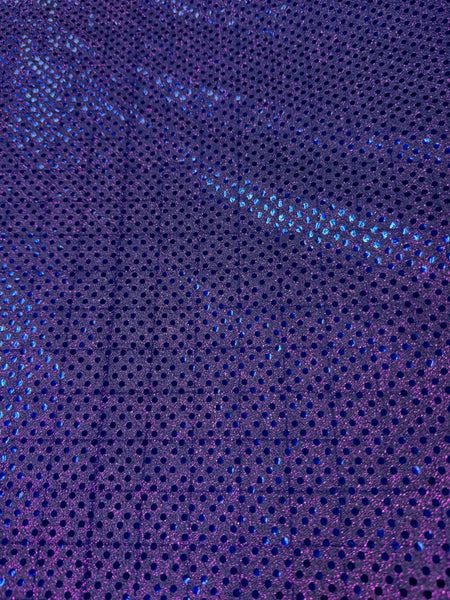 Sequin Metallic Dot Fabric - 44-inches Wide Purple/Blue Close-Out