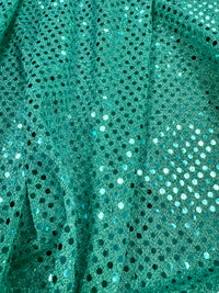 Sequin Metallic Dot Fabric - 60-inches Wide Aqua Close-Out