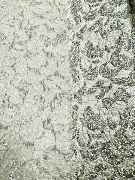 Brocade - 45-inches Wide Metallic White Silver Special Purchase!