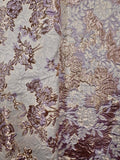 Brocade - 58-in 3D Lilac, Winter White, and Palest Gold Reversible New Color!