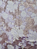 Brocade - 58-in 3D Lilac, Winter White, and Palest Gold Reversible New Color!