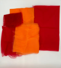 Grab Bag - Tulle Regular and Rhinestoned Pieces Shades of Red and Orange