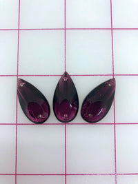 Rhinestones - 27X14mm Czech Amethyst Pear-Shape Sew-On 3PK