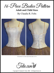 Download - Ballet Bodice 16 Piece Bodice Pattern Adult
